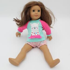 American Girl Truly Me JLY Doll 18 Inch Brunette Hair Blue Eyes 2014 Freckles